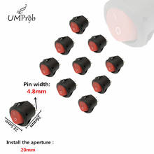 10Pcs 16mm Diameter Small Round Boat Rocker Switches  Mini Round  Red 2 Pin ON-OFF Rocker Switch 2024 - buy cheap