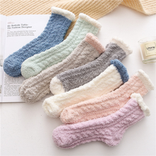 New Cozy Cashmere Socks Women Winter Warm Sleep Bed Socks Floor Home Fluffy Socks Coral Velvet Feet Fall Warmer New Year Gift 2024 - buy cheap
