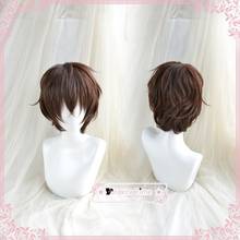 Bungo Stray Dogs Dazai Osamu Dark Brown Short Curly Heat Resistant Cosplay Synthetic Hair Halloween Party Carnival +Free Wig Cap 2024 - buy cheap