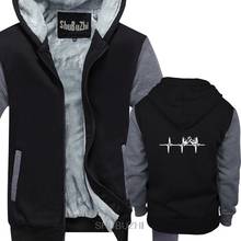 shubuzhi winter thick jacket wamt coat men hoodies Graphic zipper sweatshirt Heartbeat Arm Wrestling Love hoody For Men sbz8284 2024 - buy cheap