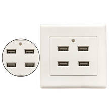 2019 New Useful 4 Port USB Wall Charger Plate Coupler Outlet Power Socket Plug Panel DC 5V US Socket 2024 - buy cheap