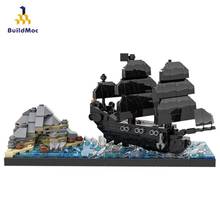 BuildMoc Idea Pearl Ship Pirate Boat Harbour Architecture Skyline of Dead Man's Chest Modular Building Blocks Kids Toys 2024 - buy cheap