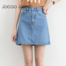 Jocoo Jolee Summer Denim Mini Skirt Women Korean High Waist A-Line Skirt Causal Oversized Harajuku Short Jean Skirts Minimalist 2024 - buy cheap
