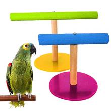Suporte de treinamento para pássaros de estimação, gaiola de madeira para papagaio, brinquedo para jogar na academia 2024 - compre barato