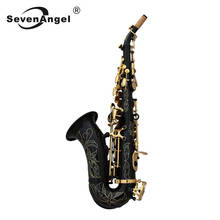 SevenAngel Professional Soprano Saxophone  B-Flat Brass Treble Small Bend Tube Sax Woodwind Musical Instruments with Accessories 2024 - buy cheap