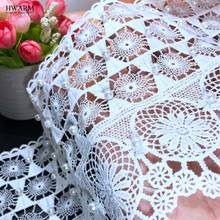 HWARM 10yard 15.5cm African 3D Lace Fabric Ribbon With Beads DIY High Quality Wedding Decoration Sewing Trim Skirt Clothing Deco 2024 - buy cheap