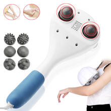 Electric Handheld Massager Hammer Vibrating Double Head Neck Back Body Cervical Vertebra Relax Stick Roller With 6 Massage Heads 2024 - buy cheap