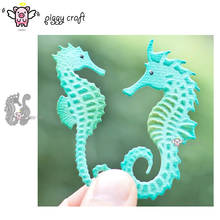 Piggy craft corte de metal morre molde 2 pçs seahorse decoração scrapbook papel ofício faca molde lâmina punch stencils morrer 2024 - compre barato