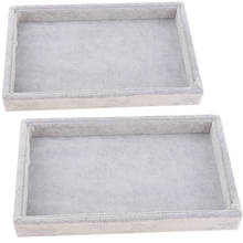 2 Pcs Velvet Stackable Jewelry Tray Showcase Display Organizer Grey 2024 - buy cheap