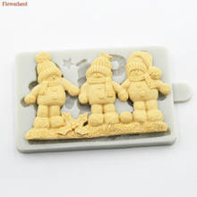Christmas Decoration Snowman Shape Silicone Mold Fondant  Cake Mold Party Supplies DIY Chocolate Biscuit Mold Cake Baking Tools 2024 - buy cheap