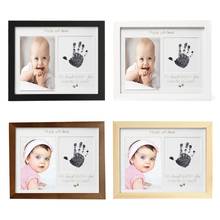 Baby First Year Memorial Handprint Footprint Picture Frame Newborn Birthday Keepsake Souvenir Wooden Photo Frame Shower Gift 2024 - buy cheap