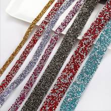 5Yds Iron On Lace Tape 15mm Rhinestone Beaded Trim Sparkling Crystal Rhinestone Hotfix Ribbon Applique Bling Chain Banding Belt 2024 - buy cheap