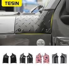 TESIN Car Hood Angle Wrap Guards Decor Cover Stickers Accessories For Jeep Gladiator JT 2018+ For Jeep Wrangler Sahara JL 2018+ 2024 - buy cheap