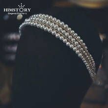 Himstory Bridal Hair Jewelry Tiaras Crowns Pearl Crystal Headbands Hairbands Women Bride Headdress Wedding Accessories 2024 - buy cheap