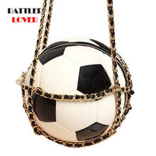 2020 Original Soccer Ball Shape Designer Women Plain Black Basketball Totes for Female Purse and Handbag Football Messenger Bags 2024 - compra barato