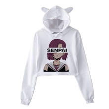 Senpai-Sudadera con estampado de estilo Hip hop para mujer, suéter de Anime japonés, Vaporwave, kpop, top corto 2024 - compra barato