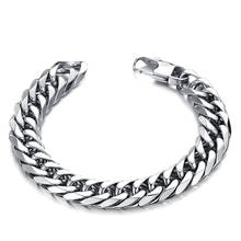 men Bracelet chain on hand men stainless steel cuban link bracelet Men's wrist charm bracelet men Steel Hip-hop fashion jewelry 2024 - buy cheap