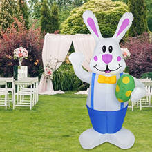1.9M Inflatable Easter Bunny Holding Color Egg LED Light Inflatable Toy Outdoor Yard Lawn Inflatables Ornament Easter Decoration 2024 - buy cheap