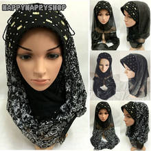 Moda muçulmana árabe mulher flor amira hijab xales turbante islâmico headbands cachecol instantâneo cabeça capa boné ramadan 2024 - compre barato