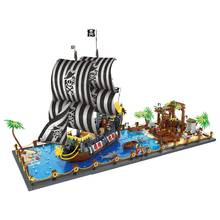 Creative Idea Pirate Ship 21322 Booty Bay Pirates of Barracuda Bay Shipwreck Model Bricks MOC Caribbean Boat Building Block Toys 2024 - buy cheap