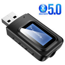 Bluetooth 5,0 приемник передатчик ЖК-дисплей 3,5 3,5 мм AUX разъем 2 в 1 USB Bluetooth Dongle Беспроводной аудиоадаптер для автомобиля ПК ТВ 2024 - купить недорого