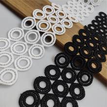 1 Meters Luxury Embroidery White Black Round Lace Fabric Trim Ribbon Diy Sewing Applique Collar Craft Guipure Dress Decor 2024 - buy cheap