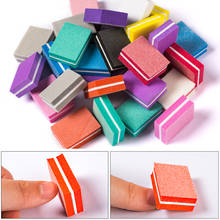 Conjunto de mini blocos de lixa de unha, manicure, dupla face, colorida, esponja, polir unha, buffer, ferramentas de polimento 2024 - compre barato