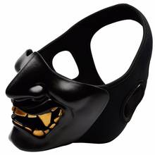 Half Face Airsoft Mask Halloween Cosplay Costume BB Evil Demon Prajna Tactical Ghost Samurai Hannya Half Cover Prajna Masks 2024 - buy cheap