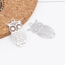 DoreenBeads 10 PCs Copper Charms Pendant Dull Metal Gold Color Owl Animal Filigree Stamping Jewelry Accessories 24mm x 13mm 2024 - buy cheap