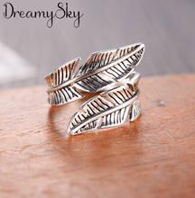 Hot Sale Charm Open Feather Rings for Women Men Adjustable Size Finger Rings Valentine's Day Gift Jewelry 2021 New 2024 - buy cheap