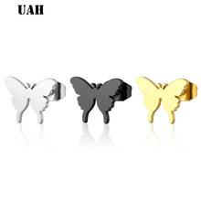UAH Fashion Women Butterfly  Earrings Cartoon Minnie Animal Stud Earrings Stainless Steel Cute Small Jewelrys Earings Kids 2024 - buy cheap
