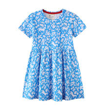 Платья для девочек с изображением единорога, летние хлопковые платья для девочек, Лидер продаж, детский мультяшный костюм, модные детские платья, одежда для малышей 2024 - купить недорого
