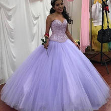 ANGELSBRIDEP Lilac Sweetheart Quinceanera Dresses Vestidos De 15 Anos Sparkly Beaded Sweet 16 Princess Birthday Party Gowns 2024 - buy cheap