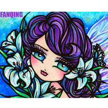 Diamond Painting Big Eyes Cartoon Girl Lily Fairy 5D DIY Diamond Embroidery Cross Stitch Full Square Round Rhinestone Mosaic 2024 - buy cheap