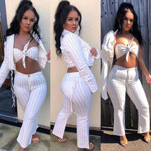 White Deep V Neck Long Sleeve Crop Top And Pants 2 Pieces Set Sexy Tight Club Party Lady Fashion Tracksuitscute Cartoon Print 2024 - buy cheap
