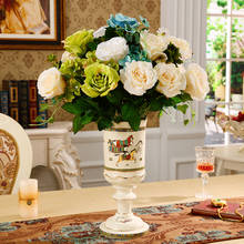 Vaso de cerâmica artesanato estatuetas acessórios para casa decoração sala de estar mesa vaso flores ornamentos presentes casamento artigos domésticos 2024 - compre barato