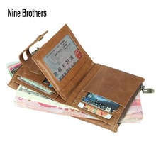 RFID Genuine Cow Leather Mens Wallet Large Capacity Man's Purse Money Bag Organizer Smart Wallets Slim Card Holders Coin Purse 2024 - buy cheap