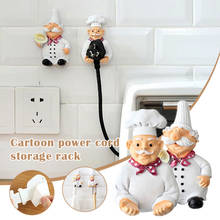 Useful Cartoon Cook Chef Shape Outlet Plug Holder Cord Storage Rack Decorative Wall  Shelf Key Holder Kitchen Supplies TB Sale 2024 - buy cheap