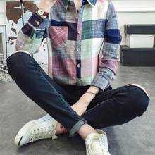 Ladies Casual Cotton Long Sleeve Plaid Shirt Women Slim Outerwear Blouse Tops Blusas Size 2024 - buy cheap