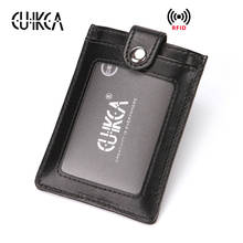 CUIKCA Новые RFID кошельки для женщин и мужчин, кошелек, держатель для кредитных карт с застежкой, тонкий кожаный кошелек, кошелек Carteira, чехлы для карт 2024 - купить недорого