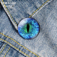 FIMAODZ Evil Eye Brooch Lapel Pins Fashion Punk Animal Dragon Eyes Glass Cabochon Backpack Brooches Badge 2024 - buy cheap