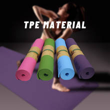 Estera de Yoga de TPE con patrón, 1830x610x6mm, alfombra antideslizante para principiantes, esteras de gimnasia deportiva de Fitness ambiental 2024 - compra barato