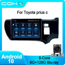 COHO-REPRODUCTOR Multimedia para coche, dispositivo con Android 10, Octa Core, 6 + 128G, Radio Estéreo, Aqua para Toyota Prius C RHD 2024 - compra barato