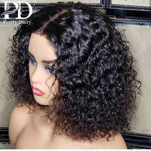 Peruca de cabelo humano cacheado, encaracolado, 2x6 4x4, renda de fechamento, água profunda, peruca bob, renda frontal, pré-selecionado com cabelo de bebê 2024 - compre barato