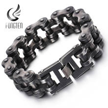 Fongten Vintage Biker Men‘s Bracelet Retro Black Stainless Steel Punk Bracelets Men Fashion Jewelry 2024 - buy cheap