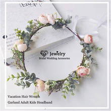 CC-Diadema de corona de flores para niña, accesorios para el cabello de boda para mujer nupcial 100% hecho a mano 4001 2024 - compra barato