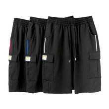Print Men's Shorts Bermuda Cargo Multi-pocket Shorts Male 3-Colors Elastic Waist Cotton Short Homme Casual Beach Short Summer 2024 - buy cheap