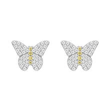 SLJELY Fashion Real 925 Sterling Silver Small Butterfly Stud Earrings Micro Cubic Zirconia Stones Women Fine Party Brand Jewelry 2024 - buy cheap