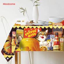 Lovely Post-modern Cat Art Sleeping Kitty Kitten Carton Linen Tablecloth Washable Comics Dinning Room Decoration Table Cover 2024 - buy cheap