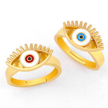 Круглый зловещий кольцо для глаз для женщин ювелирные изделия женские радужные золотые цвета Панк регулируемые милые красные сердца палец кольцо для мужчин оптовая продажа 2024 - купить недорого